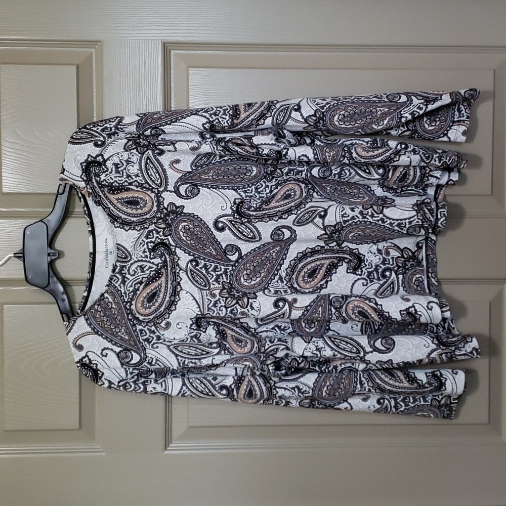 Croft & Barrow Paisley 100% cotton top size 3X